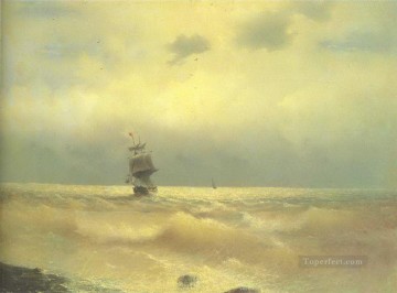 海岸近くの船 1890 ロマンチックなイワン・アイヴァゾフスキー ロシア Oil Paintings